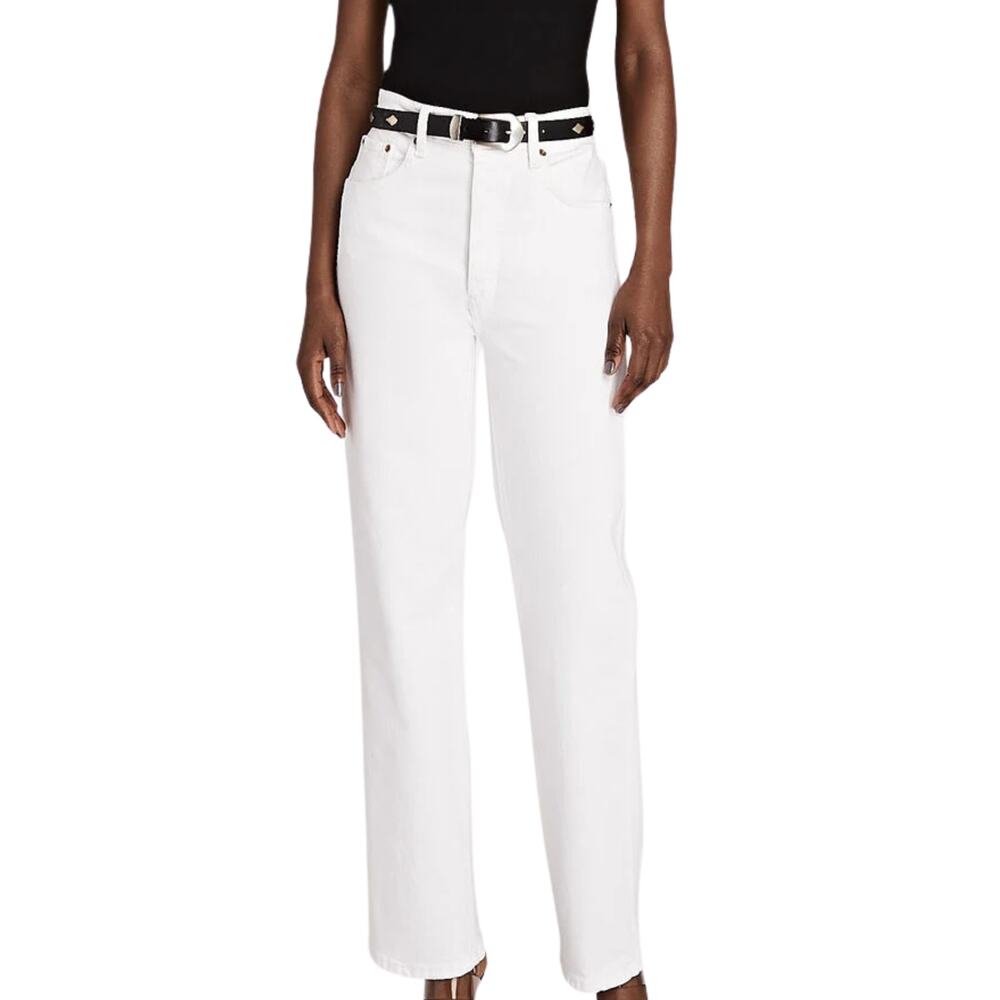 re/done 90s High-Rise Loose Straight-Leg White Jeans